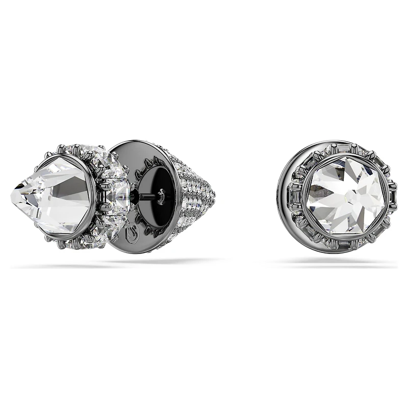 Sublima stud earrings, Spike, White, Ruthenium plated by SWAROVSKI
