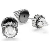 Sublima stud earrings, Spike, White, Ruthenium plated by SWAROVSKI