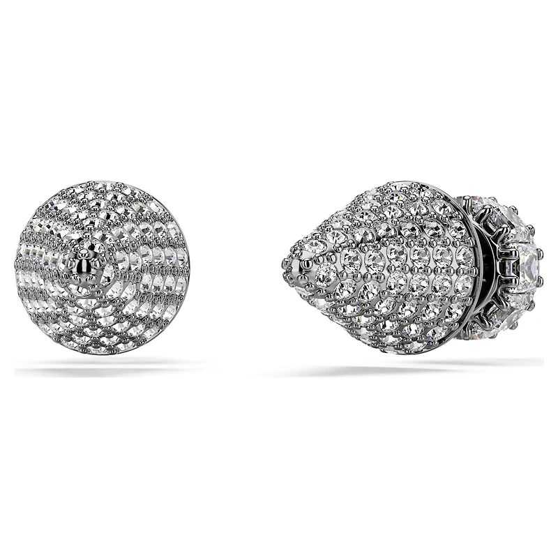 Sublima stud earrings, Spike, White, Ruthenium plated by SWAROVSKI