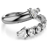 Sublima open ring, Mixed cuts, White, Ruthenium plated by SWAROVSKI