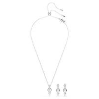 Mesmera set, Pear cut, Round cut, White, Rhodium plated by SWAROVSKI