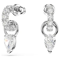 Mesmera set, Pear cut, Round cut, White, Rhodium plated by SWAROVSKI