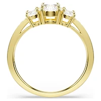 Stilla Attract ring, Round cut, White, 18K gold finish