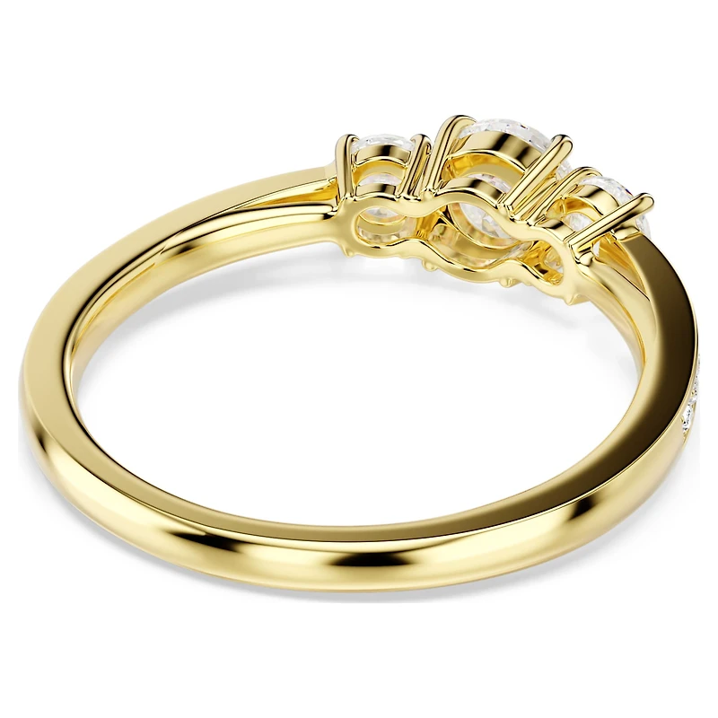 Stilla Attract ring, Round cut, White, 18K gold finish