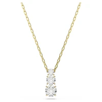 Stilla Attract pendant, Round cut, White, 18K gold finish