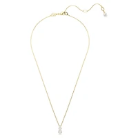 Stilla Attract pendant, Round cut, White, 18K gold finish