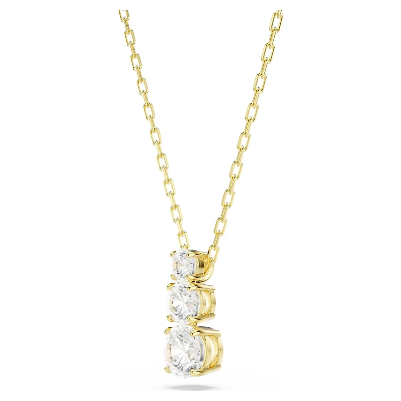 Stilla Attract pendant, Round cut, White, 18K gold finish