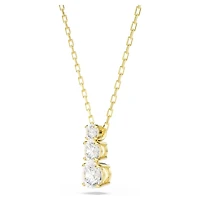 Stilla Attract pendant, Round cut, White, 18K gold finish