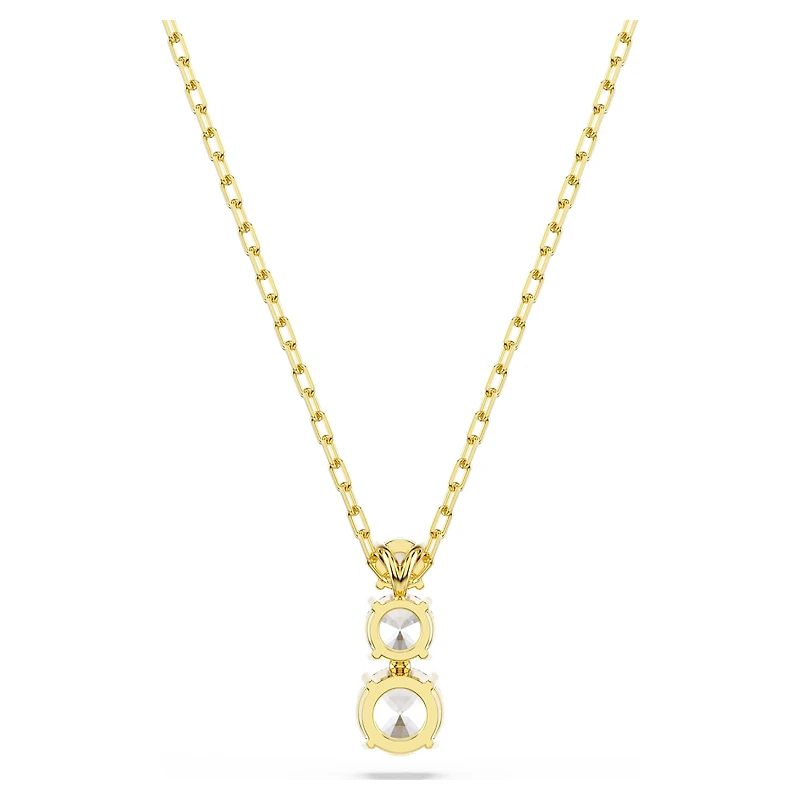 Stilla Attract pendant, Round cut, White, 18K gold finish
