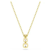 Stilla Attract pendant, Round cut, White, 18K gold finish