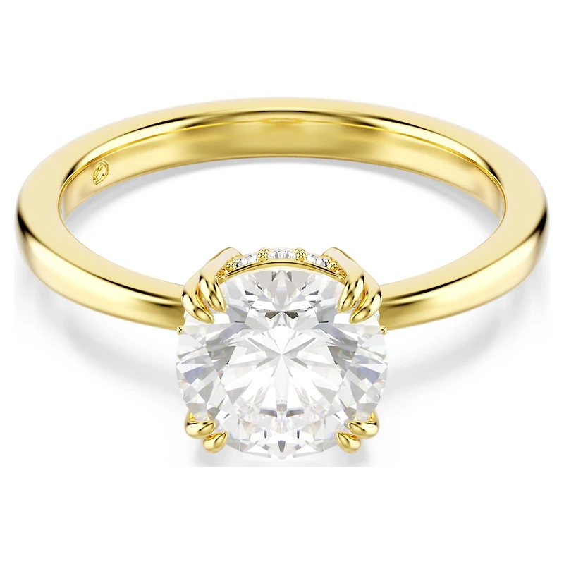 Stilla cocktail ring, Round cut, White, 18K gold finish