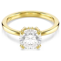 Stilla cocktail ring, Round cut, White, 18K gold finish