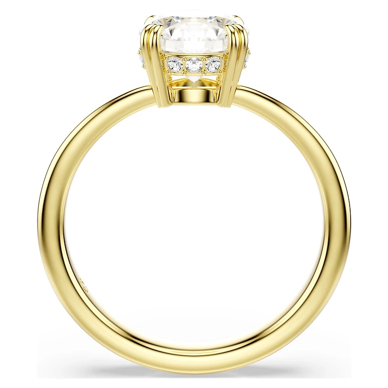 Stilla cocktail ring, Round cut, White, 18K gold finish