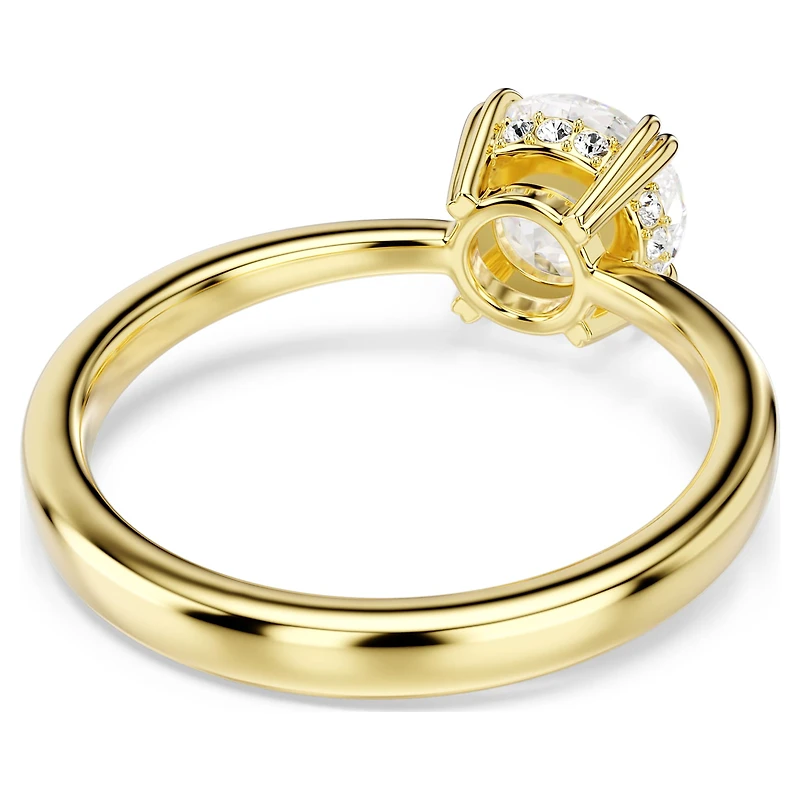 Stilla cocktail ring, Round cut, White, 18K gold finish