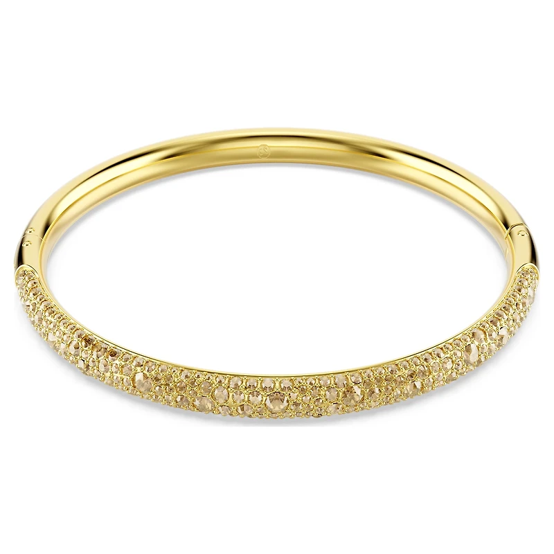 Sublima bangle, Snow pavé, Gold tone, 18K gold finish