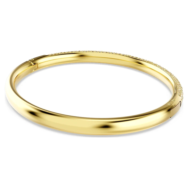 Sublima bangle, Snow pavé, Gold tone, 18K gold finish