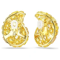 Gema clip earrings, Yellow, Gold-tone plated by SWAROVSKI