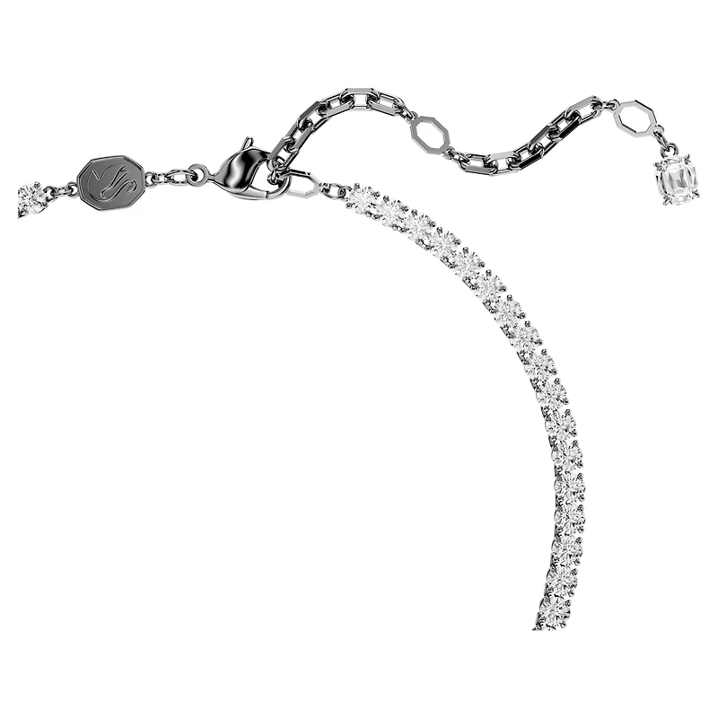 Swan pendant and brooch, Swan, White, Ruthenium plated by SWAROVSKI