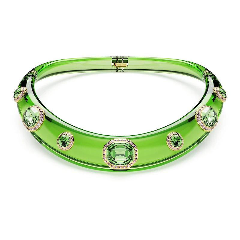 Dulcis choker, Mixed cuts, Green, Gold-tone plated by SWAROVSKI