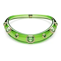 Dulcis choker, Mixed cuts, Green, Gold-tone plated by SWAROVSKI