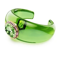 Dulcis cuff, Octagon cut, Green, Gold-tone plated by SWAROVSKI