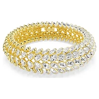 Idyllia bracelet, Oval cut, White, 18K gold finish