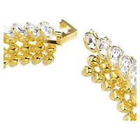 Idyllia bracelet, Oval cut, White, 18K gold finish