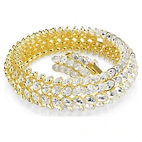 Idyllia bracelet, Oval cut, White, 18K gold finish