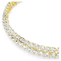 Idyllia choker, Oval cut, White, 18K gold finish