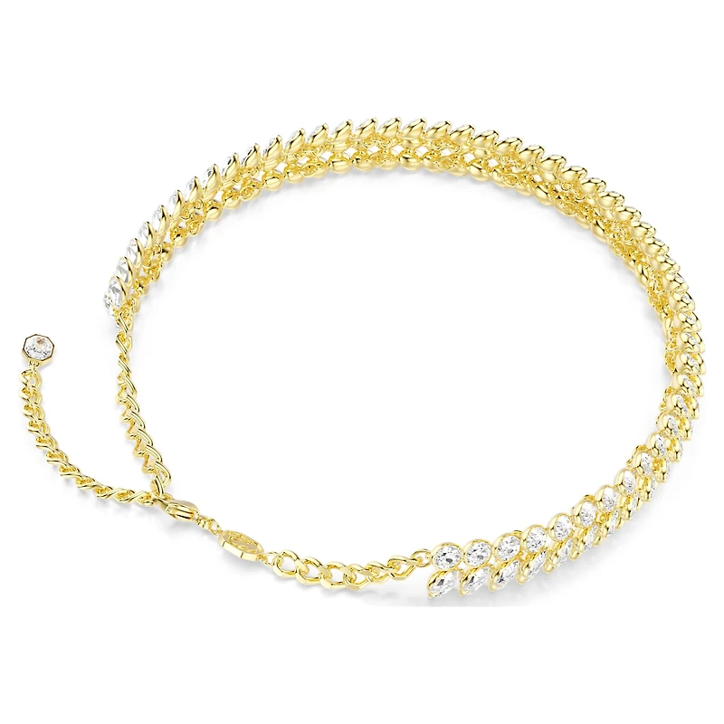 Idyllia choker, Oval cut, White, 18K gold finish