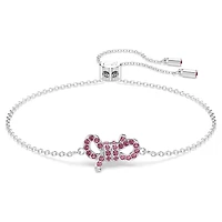 Lifelong Bow bracelet, Bow, Pink, Rhodium plated by SWAROVSKI