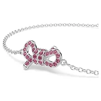 Lifelong Bow bracelet, Bow, Pink, Rhodium plated by SWAROVSKI
