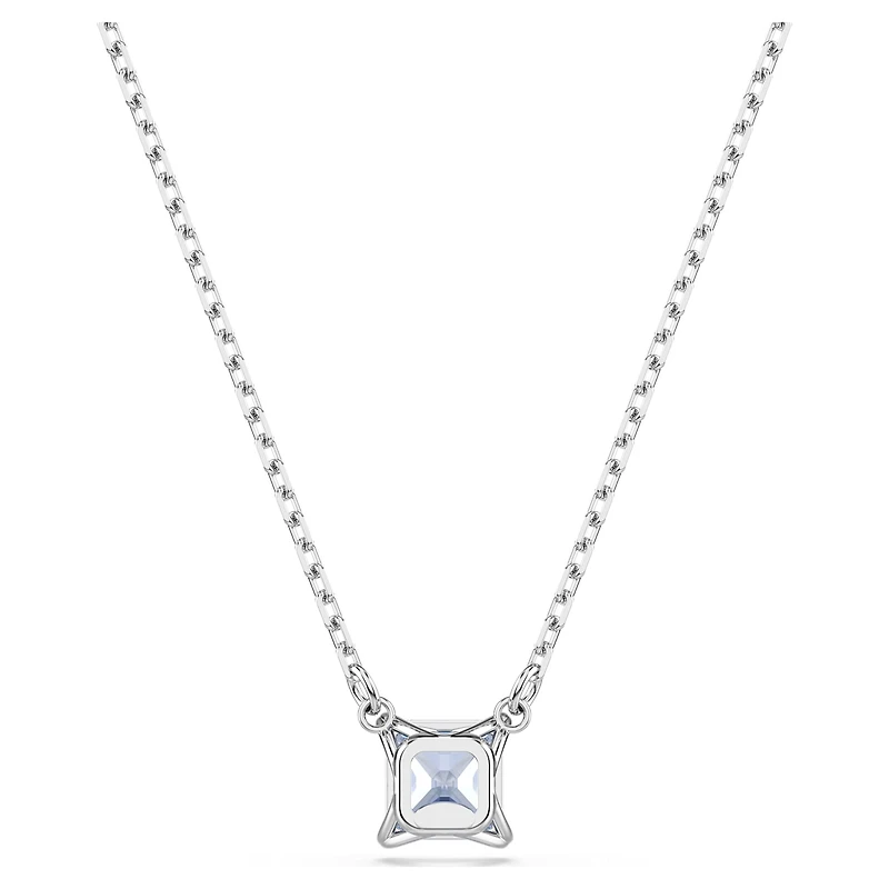 Matrix pendant, Square cut, Blue, Rhodium plated by SWAROVSKI