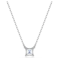 Matrix pendant, Square cut, Blue, Rhodium plated by SWAROVSKI