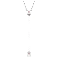 Attract Y necklace, Round cut, Pink, Rhodium plated by SWAROVSKI