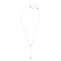 Attract Y necklace, Round cut, Blue, Rhodium plated by SWAROVSKI