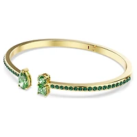Matrix cuff, Mixed cuts, Green, Gold-tone plated by SWAROVSKI