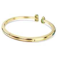 Matrix cuff, Mixed cuts, Green, Gold-tone plated by SWAROVSKI