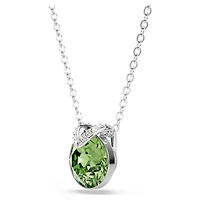 Bella V pendant, Round cut, Green, Rhodium plated by SWAROVSKI