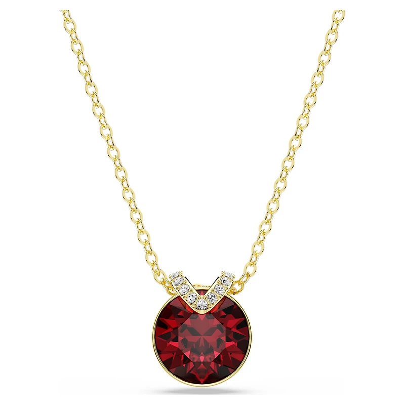 Bella V pendant, Round cut, Red, Gold-tone plated by SWAROVSKI