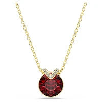 Bella V pendant, Round cut, Red, Gold-tone plated by SWAROVSKI