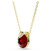 Bella V pendant, Round cut, Red, Gold-tone plated by SWAROVSKI