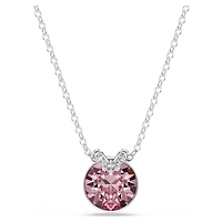 Bella V pendant, Round cut, Pink