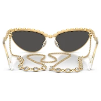 Sunglasses, Cat-eye shape, Chain, Gray by SWAROVSKI