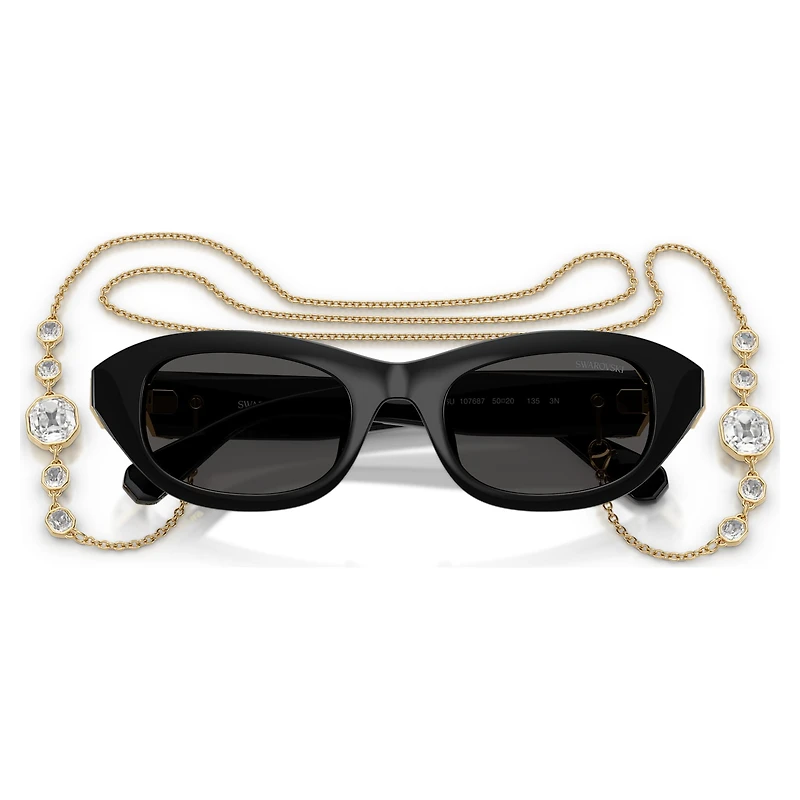 Sunglasses, Pillow shape, Black by SWAROVSKI