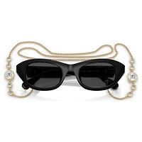 Sunglasses, Pillow shape, Black by SWAROVSKI