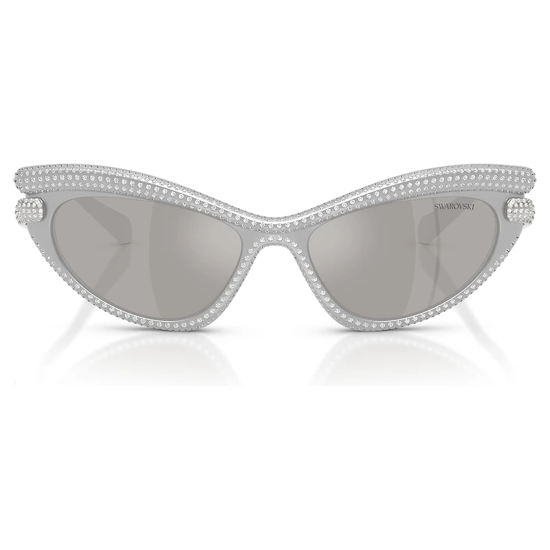 Sunglasses, Cat-Eye shape, Silver Tone by SWAROVSKI