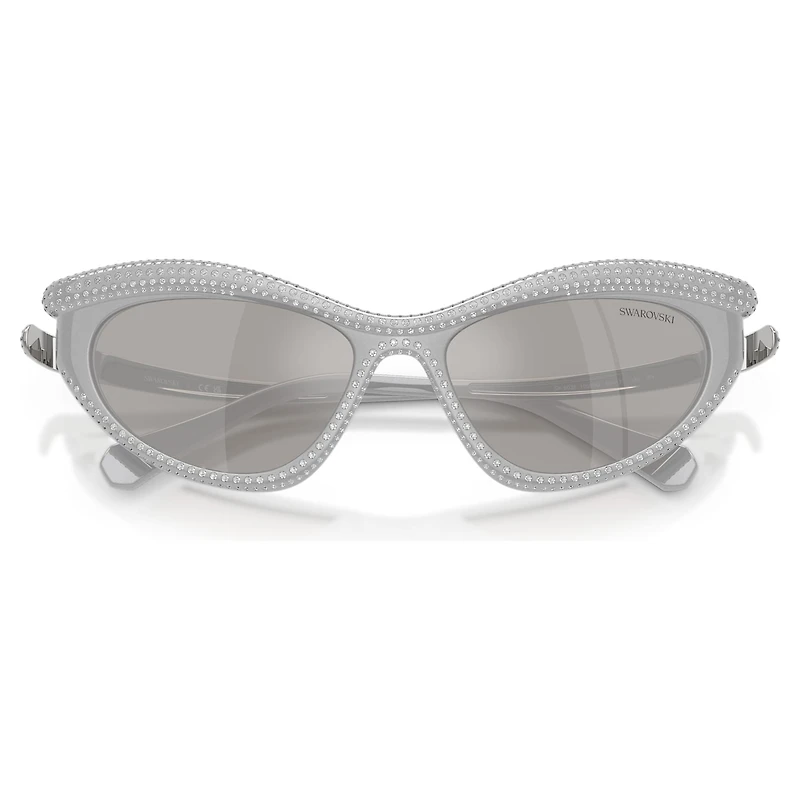 Sunglasses, Cat-Eye shape, Silver Tone by SWAROVSKI