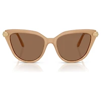 Sunglasses, Cat-Eye shape, Beige by SWAROVSKI