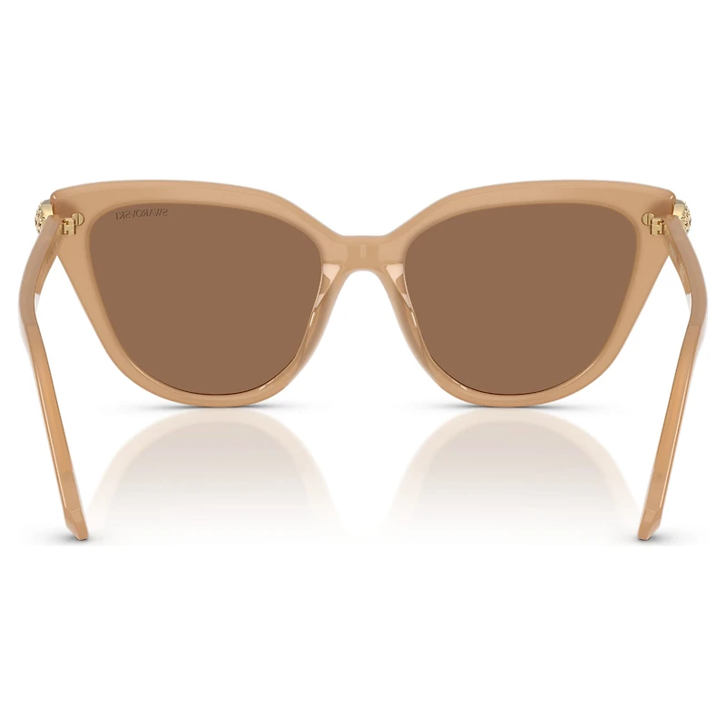 Sunglasses, Cat-Eye shape, Beige by SWAROVSKI